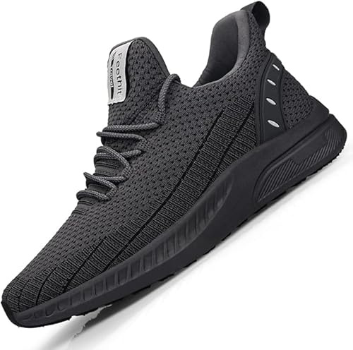 Feethit Sneakers Uomo Scarpe da Running Corsa Uomo Respirabile Mesh Palestra Scarpe da Lavoro Comode Leggere Grigio Scuro 40