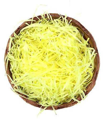 Shiwaki 100g Mehrfarbige Raffia-Papierschnitzel Geschreddertes Seidenpapier Füllmaterial,Geschredderte Crinkle-Konfetti für DIY-Geschenkverpackungen und Korbfüllung - Gelb