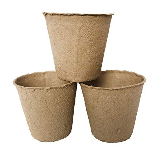 BoBoHome 30 Stück Runde Abbaubare Zellstoff Torf Sämling Tasse Garten Keimung Kindergarten Topf Abbaubar 6Cm