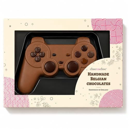 Choc on Choc Chocolate Gaming Controller – Handmade Milk Belgian Chocolate Gamer Gift – Novelty for Boys, Men, Kids – Fun Game Controller in Stylish Gift Box – 135g