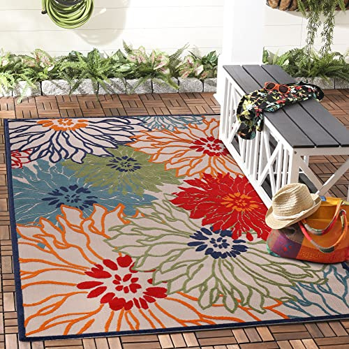 Impression Outdoor Teppich Wetterfest - Balkon Teppich Wasserabweisend - Terrasse, Garten, Wohnzimmer, Bad oder Küche - Multi Rot, 120 x 170 cm
