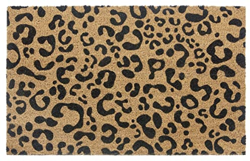 Hanse Home Kokos Fußmatte für Innen - Schmutzfangmatte Natur, Kokosmatte Leopardenmuster, Fußabtreter rutschfest für Flur, Terrasse, Eingangsbereich - 45x75cm