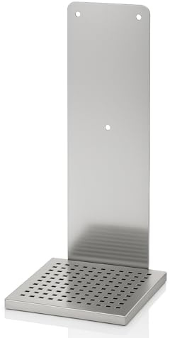 Blanc HYGIENIC Wandhalterung Cosmos aus Edelstahl mit Auffangschale in versch. Farben für Desinfektions-/Seifenspender Sensor Cosmos Farbe Edelstahl