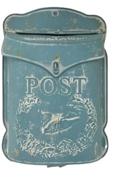 Cassetta postale posta lettere vintage verde azzurro artigianato da muro esterno buca Made in Italy