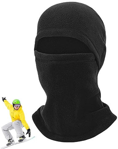TONGFENG - Funda de cara completa, forro polar elástico para la cabeza, cara suave y cálida para el invierno, sombrero de invierno con cubierta facial, capucha exterior para la
