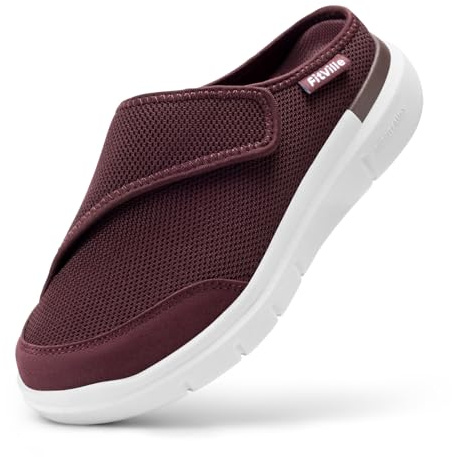 FitVille Pantofole Diabetiche Per Donna Scarpe Extra Larghe Per Piedi Gonfi Ciabatte Regolabili Per La Neuropatia Dolorosa Dei Piedi Degli Anziani 38 EU X-Larga