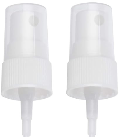 OAK & SAGE 2 White Fine Mist Spray Caps with 6.75” Dip Tube (.16 cc Output) - 24/410 Cap Size - 2 Total