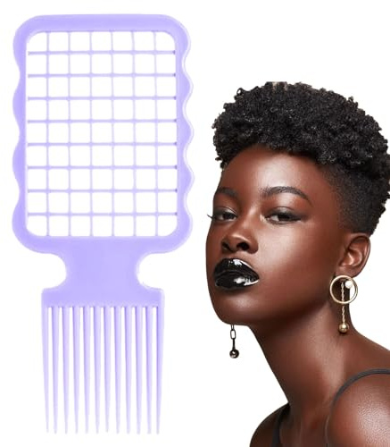 Anulely Pettine per lo styling | Pettine a coda per capelli afroamericani | per barbiere multifunzionali per spazzole per capelli afroamericani per dreadlocks africani permanenti in carta