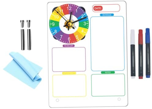 Warmhm 1satz Klarer -planungsboard-uhr Für Schreibtisch Multifunktionales Memo-board Mit Integrierter Uhr Für Effektives Zeitmanagement Und Bürogestaltung Ohne Batterie