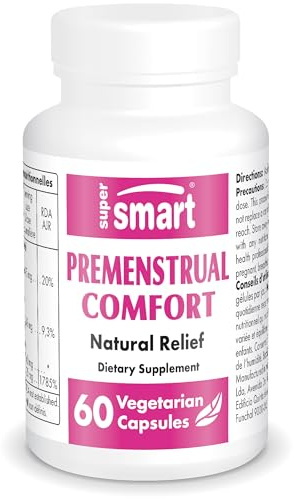 SuperSmart - Premenstrual Comfort (Advanced Formula) - Vitex Chasteberry Supplement for Women - Vitex Agnus-Castus & Vitamin B6 | Non-GMO & Gluten Free - 60 Vegetarian Capsules