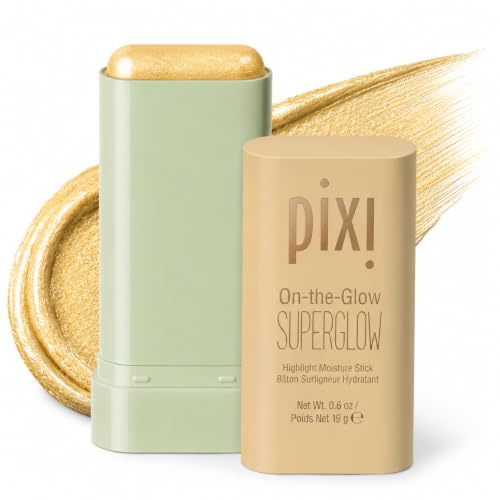 Pixi Beauty On-the-Glow SuperGlow | Farbton: GildedGold | Hydratisierender Highlighter-Stick für Wangen & Brauenbogen | Mit Ginseng, Aloe Vera & Fruchtextrakten | 0,6 oz/19 g