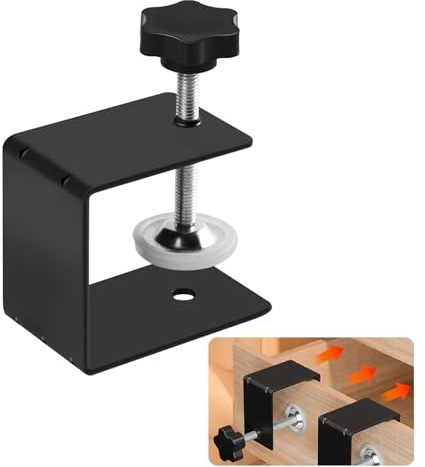 C Klemme, C Zwingen Klemmen und Spanner, Universal Edelstahl C Clamp Gesichtsrahmen, Tischklemme Schrankwerkzeug Befestigungsclip für Holzbearbeitung Heimwerken Schrankhilfen Schwarz 1PCS