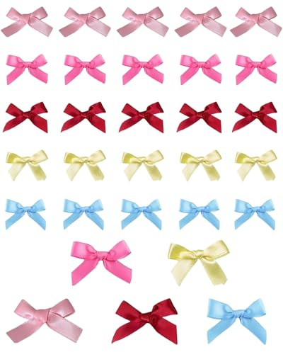 ZAMXHUG Schleife Haare - 30 Stück Schleifen Haarspangen Mini Haarschleifen Haarschmuck Krokodil Haarspangen für Damen Mädchen Kinder Niedliche Schleifen Haar Clips,5 Farben