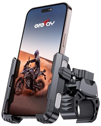 Grefay Telefonhållare för Cykel Telefonhållare för Motorcykel【1S Snabbfäste】Anti-Skak Universell 360°Hållare för Cykelstyre för iPhone 15/14/13 Samsung S23/S22 4,5-7 Smartphone