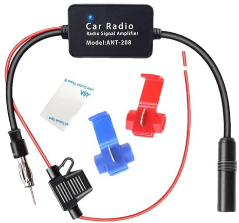 Amplificador de Antena FM,Amplificador de Antena de Radio para Coche,Amplificador de señal de Radio FM Am para Coche de 12 V | Amplificador Receptor de señal de Medios de Audio estéreo para vehículo,