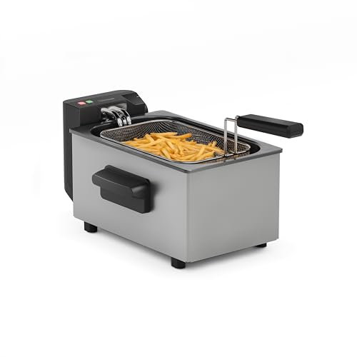 Tristar Friggitrice, 3L, Zona Fredda, Termostato regolabile fino a 190°C, Parti lavabili in lavastoviglie, Finestra, Avvolgicavo, Protezione surriscaldamento, Design compatto, FR-9327