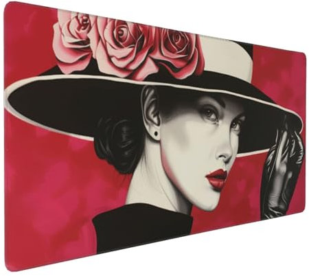 Gaming Mauspad XXL sexy Mousepad 800x400x4mm Frau Verlängertes Mauspad Schreibtischauflage,Genähte Kanten Mauspad,Verbessert Präzision und Geschwindigkeit Wasserdicht Geeignet für Büro und Spiele