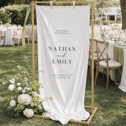 KIBAGA Eleganter Hochzeits-Willkommensschilder-Ständer – stabiler Welcome to Our Wedding Sign Holder for Seating Charts & Event Decor – Eine schöne Messing-Staffelei zum Begrüßen von Gästen und