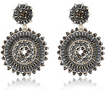 Damen-Perlenohrringe, Rocailles, Sommer, Strand, Boho-Statement-Anhänger, handgefertigte Ohrringe, Schmuck
