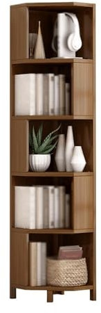 Xilin-872 Bookcase shelf Fan Shaped Floor Standing Bookshel, Multi Tier Bamboo Storage Display Shelf, for Office Home Study Organizer Rack Standing Book Shelves
