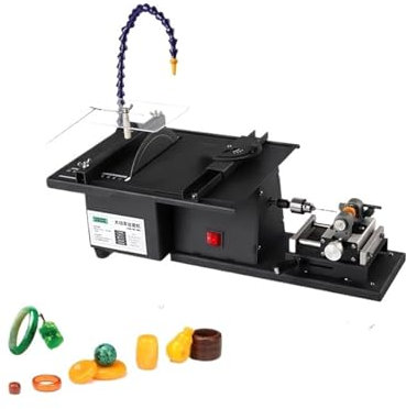 Rock Tumbler Kit, Machine de polissa de scie de Table multifonction, Machine de fora de sculpture de coupe de Jade de me, poinçonneuse de perles rondes,Outils de bricolage(Standard Set)