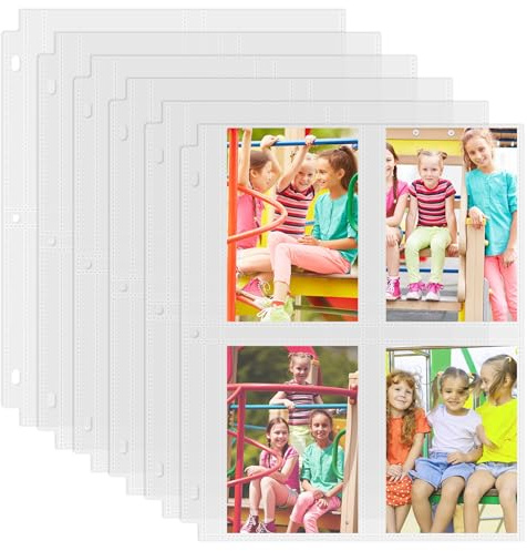 50 Pack 3.5 x 5 Photo Sleeves for 3 Ring Binder(400 Pictures)