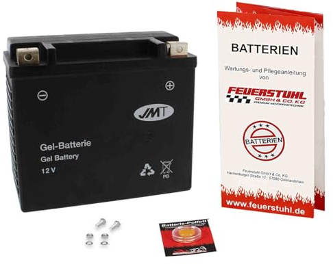 Batterie passend für Triumph Thunderbird Storm, 2011-2018, wartungsfrei | 20 Ah, Gel, einbaufertig, startklar, auslaufsicher, von JMT, inkl. 7,50€ Batteriepfand