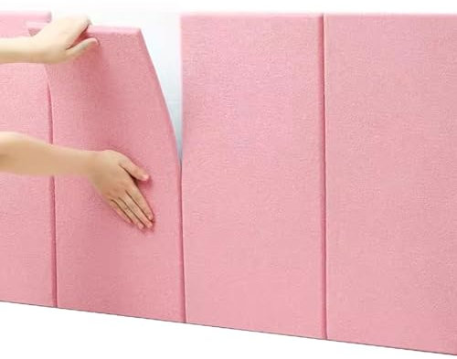 Kinder-Wandpolsterpaneele, weiche Wandkissen, gepolstertes Kopfteil für Betten, Anti-Kollisions-Schaumstoff-Pad, einfache Installation, 30 x 60 cm, selbstklebend, Rosa, 5 Stück