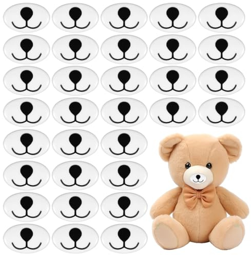 HOMSFOU 100 Stück Stofftiernase Zum Häkeln Und Stofftiermaul Für Kuscheltiere Puppensicherheitsnase Für DIY-Plüschpuppen Bastelzubehör Für Amigurumi Und Puppenherstellung