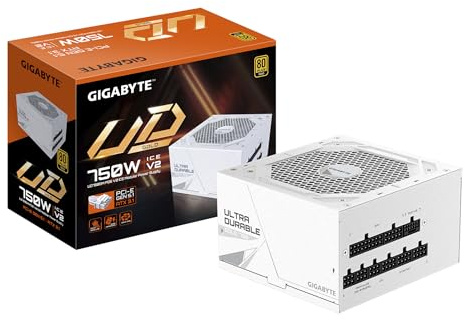 GIGABYTE UD750GM PG5 V2 Ice Netzteil – PCIe Gen 5.1, 80 Plus Gold, Vollmodulares Design, 120-mm-Lüfter, ATX 3.1-kompatibel, EU-Stecker