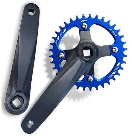 JNTFNE 152 mm, 165 mm, 170 mm, Mountainbike-Kurbelgarnitur, quadratisch, konisch, 104 BCD 32T, 34T, 36T, 38T, Singlespeed, schmale und breite Zähne, Kurbelarm-Set für 7/8/9/10/11/12