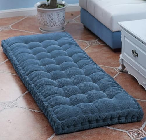 uyeoco Coussin de Banc Exterieur/intérieur 100x40/120x40/150x50/180x55cm Banc Assise Coussin 8cm Jardin Coussin D'assise Epais Coussin de Sol Canapé pour Maison Patio Balançoire(Denim Blue,90x40cm)
