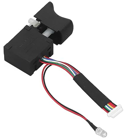 Fabater Interrupteur à Clé Élective, Interrupteur à Gâchette de Contrôle de Vitesse DC36V, Assemblage Facile, Lampe D 'Éclairage Multifonctionlle, Résistance aux Chocs pour Verser