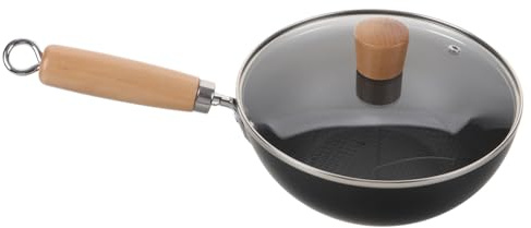 Toyvian Olla Pequeña De Hierro Tapa Wok Japonés Antiadherente Para Cocina Sartén Doméstica Para Wok De Cocina Gas