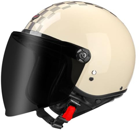 Casco Jet Moto Caschi Motorino Vintage Scooter Moto Casco Caschi Cromwell Moto Omologato DOTECE Estivo Casco Da Motociclista Per Adulti Uomini Donne Casco A Scodella 4,XXL:63-64CM