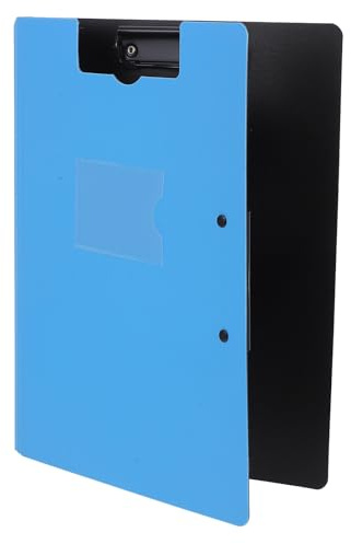 Parliky Portapapeles Plegable con Doble Clip para Documentos A4 Carpeta de Plástico Resistente al Agua Color Azul Claro Adecuado para Oficina Escuela y Almacenamiento Organizado