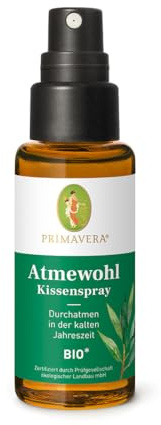 PRIMAVERA Atmewohl Kissenspray bio* 30 ml - mit Eukalyptus globulus, Fichtennadel und Weihrauch afrikanisch - Duft-& Kissenspray - freies, wohltuendes Atmegefühl - vegan