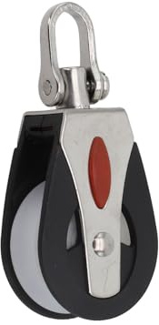 NiuLumea Polea individual con cabezal giratorio y grillete de acero inoxidable 316 para velero con capacidad de carga de 1500 libras