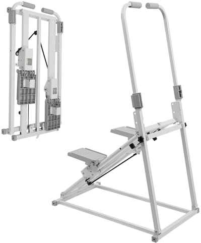 Escaleras de fitness plegable, escalador vertical, escalador de escaleras con 3 niveles de inclinación ajustable, máquina de escalada vertical con pasamanos de hasta 100 kg para entrenamiento de