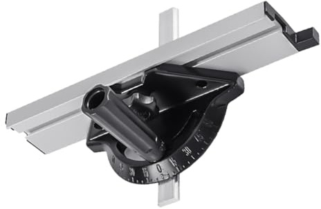 Alipis Guide D'onglet pour Scie Circulaire à Table, Système de Clôture Réglable 60° en Alliage D'aluminium et Plastique Noir, Outil de Précision pour Travail du Bois, Accessoire de Coupe