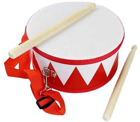 HuadaXtai Ensemble de Percussions en Bois pour Enfants : Tambour à Main avec Baguettes et Sangle Réglable. Instrument de Musique éducatif et Sensoriel Favorisan, Triangle Rouge