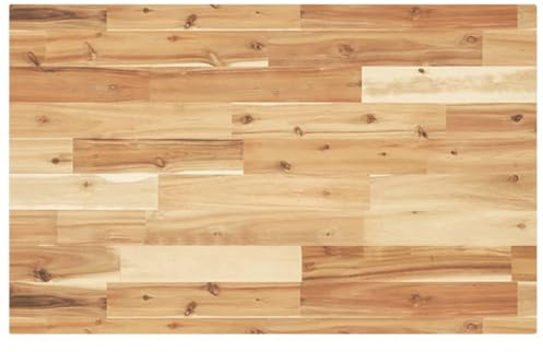 QJBSAVVA Waschtischplatte 160x50x4 cm Massivholz Akazie Geölt - Rustikale Waschtischplatte Holz für Badezimmer & Küche, Robuste Arbeitsplatte Rechteckig für Aufsatzwaschtisch