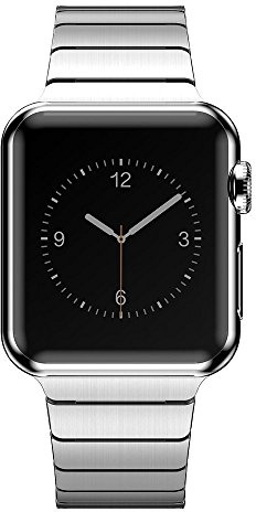 CoverKingz länkarmband i rostfritt stål kompatibelt med Apple Watch-armband 42 mm/44 mm/45 mm/49 mm – ersättningsarmband metallband för Series Ultra 2/Ultra/10/9/8/7/6/SE/5/4/3 – armband silver,