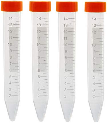 sourcing map Tubes à centrifuger Plastiques 15ml avec Capuchon à visser Microtube à centrifuger gradué en polypropylène Fond conique Conteneur Stockage pour Billes Échantillon Labo 10Pcs Rouge