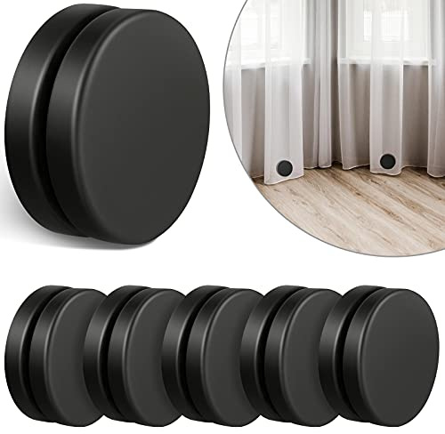 Jetec Runde Magnetische Vorhang Gewichte Dusch Vorhang Gewichte Starke Tischdecken Magnete Vorhang Gewichte wasserdichte Magnetische Vorhang Gewichte für Vorhänge Tischdecke (Schwarz, 6)