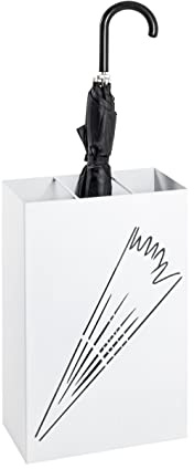 HAKU Regenschirmständer Schirmständer weiß, Metall - Maße: B 30 x H 48 x T 16 cm, Style: Modern