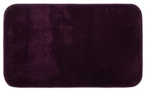 Gözze - Premium Rutschfester Badteppich, RIO, 100% Microfaser, 70 x 120 cm - Beere