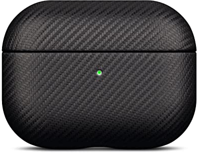 Haobobro [Karbonfaser Textur] AirPods Pro 2 Hülle Case 2022 - Handgefertigt AirPods Pro 2. Generation Hülle mit Tragebandschlaufe - Stoßdämpfende Schutzhülle mit Premium Finish - Schwarz