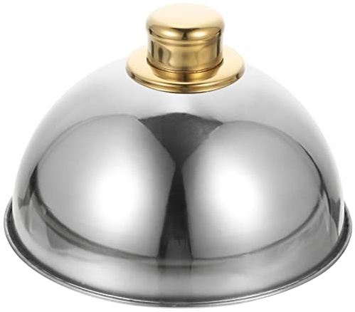 Cabilock Campana da cucina in acciaio inox teppanyaki, coperchio per hamburger, campana per formaggio, copertura per alimenti, 18 cm