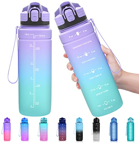 Zounich Trinkflasche Kinder Auslaufsichere 1L/700ml/500ml-BPA frei trinkflaschen Sport tritan Kunststoff Wasserflasche für Fahrrad, Schule, kohlensäure geeignet, spülmaschinenfest Sportflasche